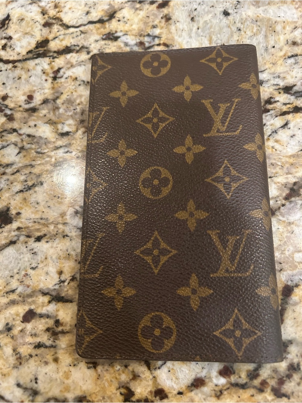 Louis Vuitton Monogram Travel Wallet - Dark Brown with Gold Monogram with coa